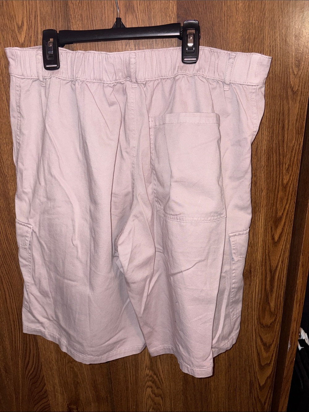 Women Light Pink:beige Cargo Shorts - Elastic Waist